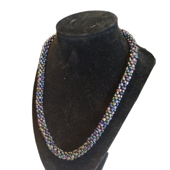 2 Similar Blue - Purple Iridescent Necklaces - Picture 4 of 7